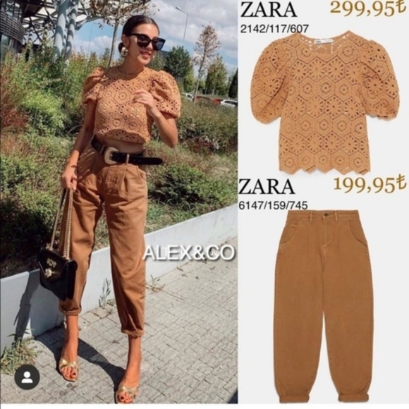 Zara nwot Blogger favorite brown slouchy jeans - Picture 3 of 4